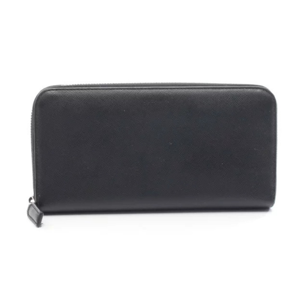 Prada SAFFIANO Round Long Wallet Leather Black